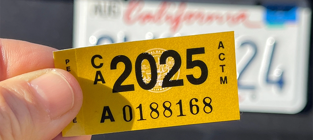 vehicle license plate sticker